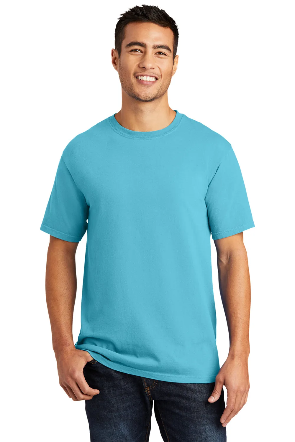 Port & Company Mens Beach Wash Short Sleeve Crewneck T-Shirt - Tidal Wave Blue  Buy the latest Clothing Port-Company