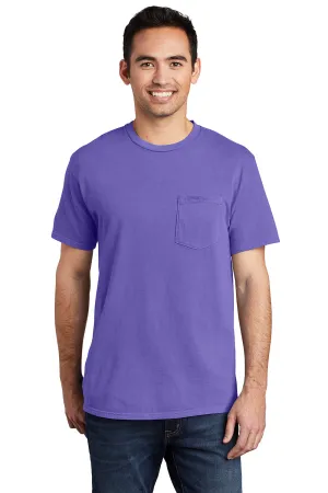 Port & Company Mens Beach Wash Short Sleeve Crewneck T-Shirt w/ Pocket - Amethyst Purple - Closeout  Buy the latest Clothing Port-Company