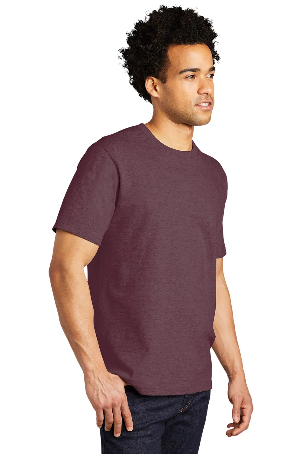 Port & Company Mens Bouncer Short Sleeve Crewneck T-Shirt - Heather Athletic Maroon  Buy the latest Clothing Port-Company