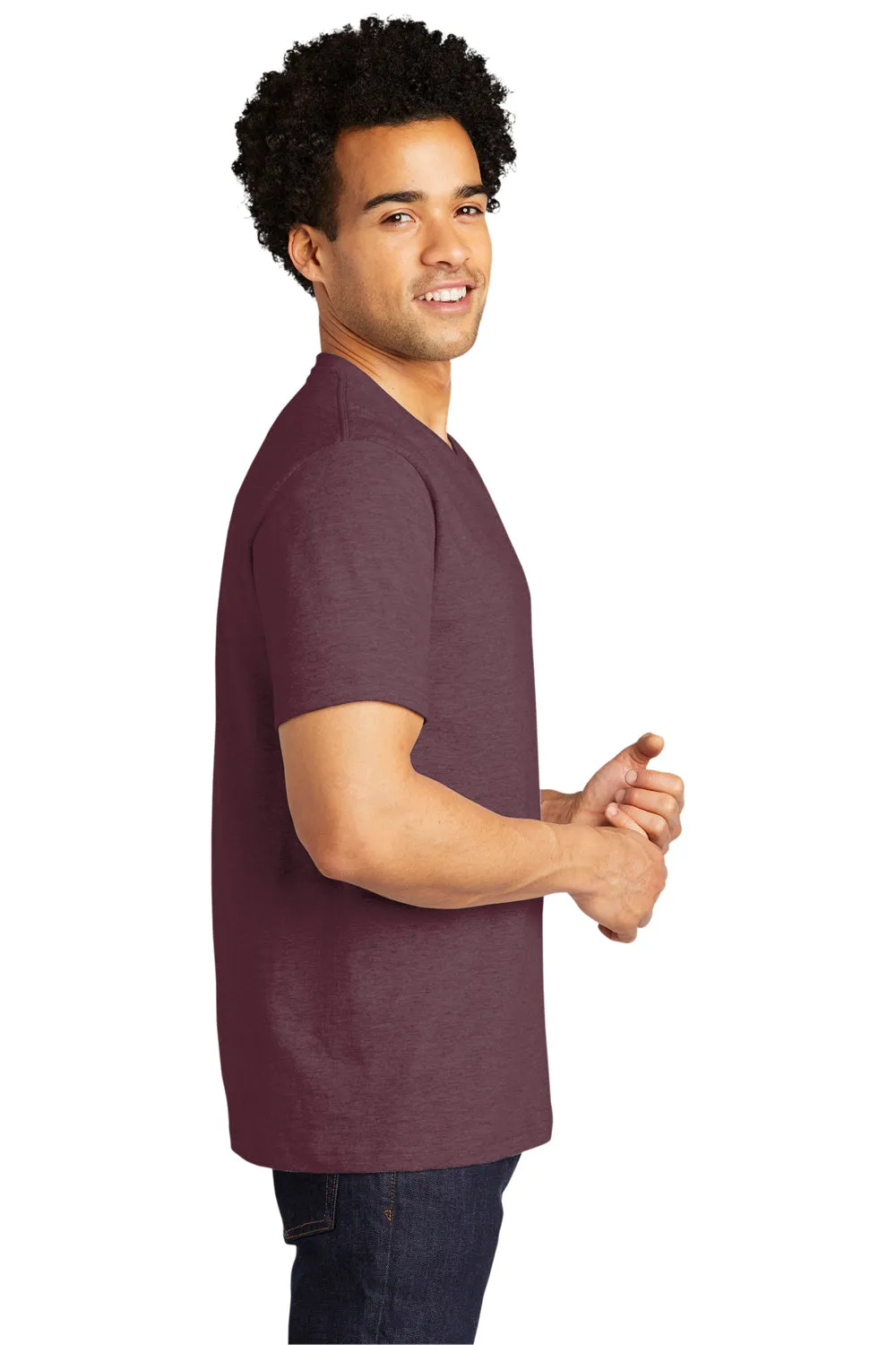 Port & Company Mens Bouncer Short Sleeve Crewneck T-Shirt - Heather Athletic Maroon  Buy the latest Clothing Port-Company