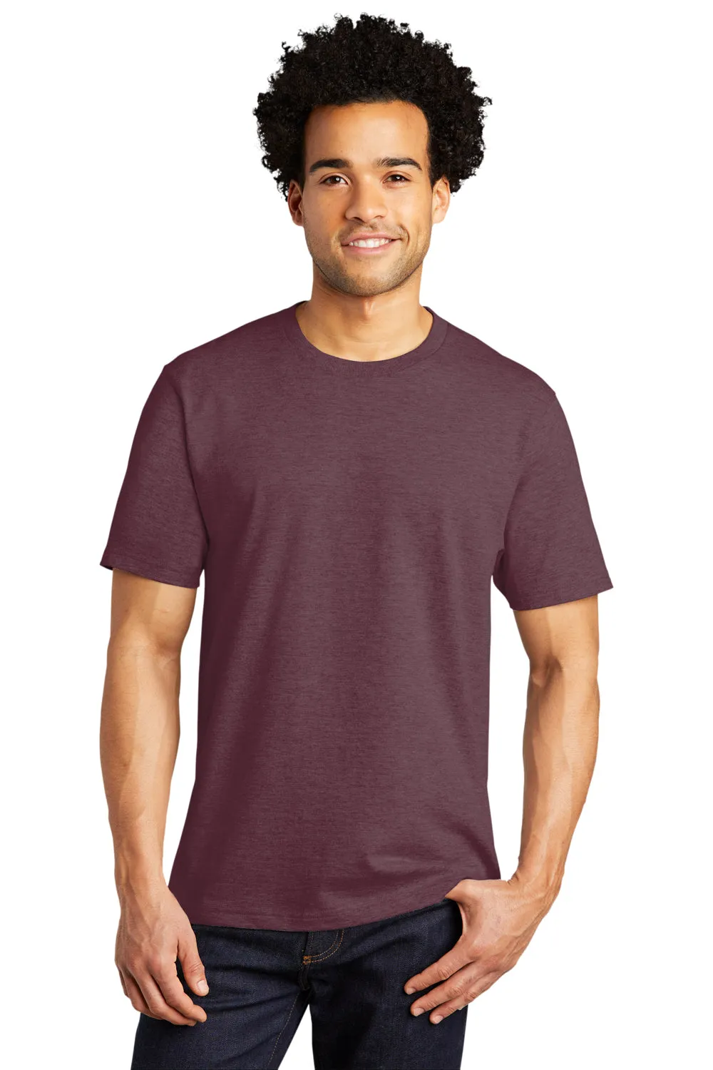 Port & Company Mens Bouncer Short Sleeve Crewneck T-Shirt - Heather Athletic Maroon  Buy the latest Clothing Port-Company