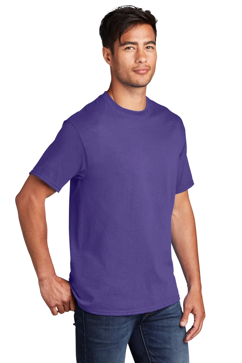 Port & Company Mens Core Cotton DTG Short Sleeve Crewneck T-Shirt - Purple  Buy the latest Clothing Port-Company