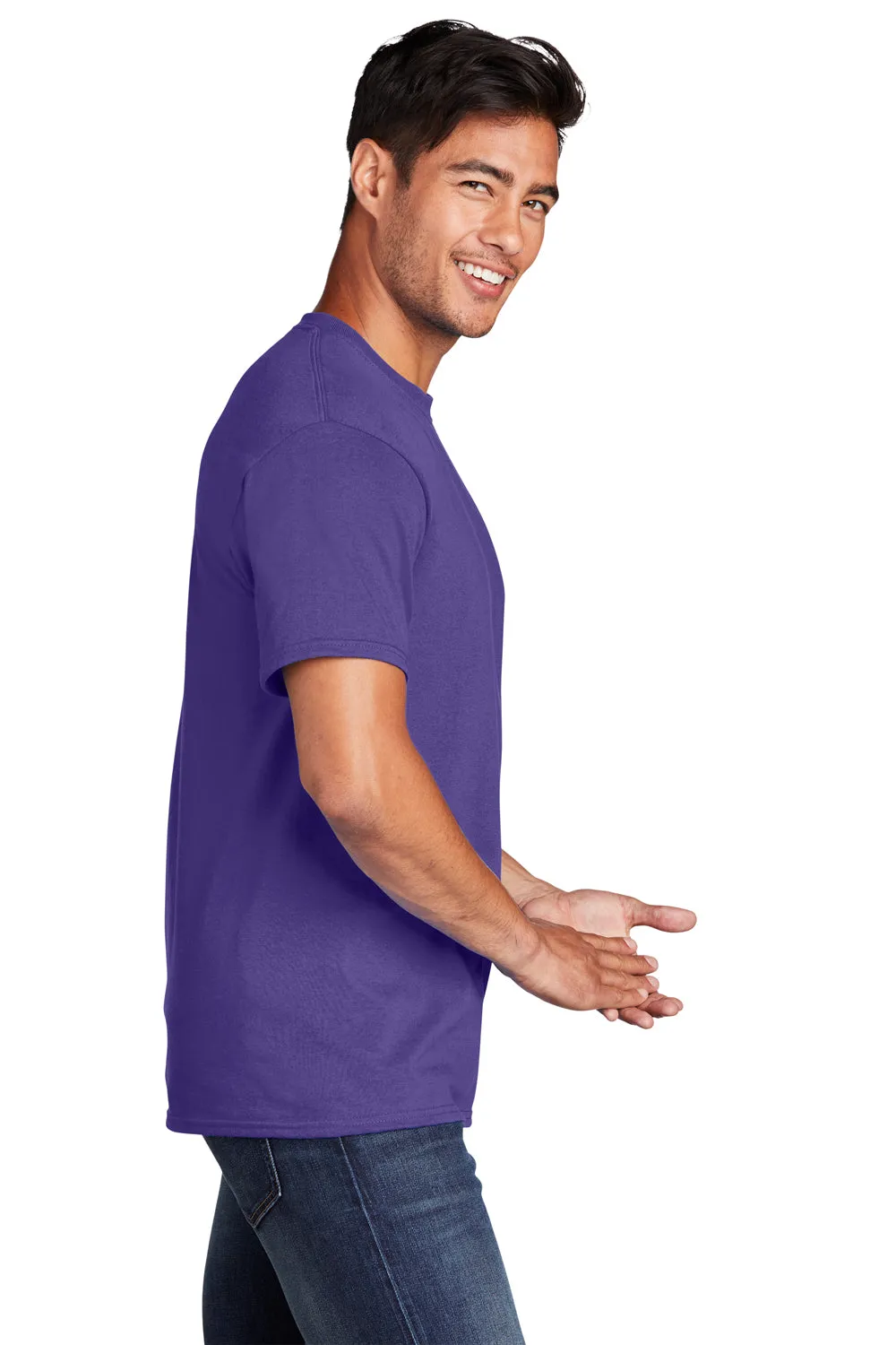 Port & Company Mens Core Cotton DTG Short Sleeve Crewneck T-Shirt - Purple  Buy the latest Clothing Port-Company