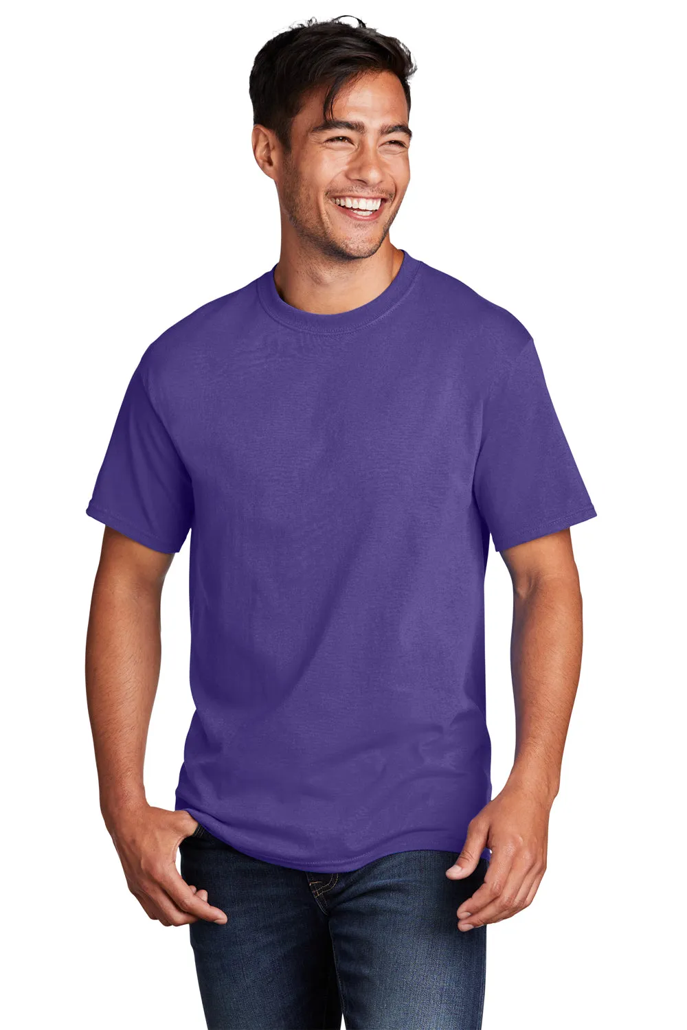 Port & Company Mens Core Cotton DTG Short Sleeve Crewneck T-Shirt - Purple  Buy the latest Clothing Port-Company