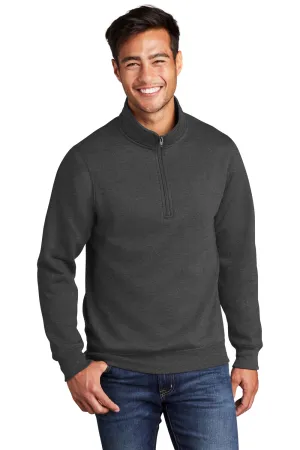 Port & Company Mens Core Fleece 1/4 Zip Sweatshirt - Heather Dark Grey  Buy the latest Clothing Port-Company