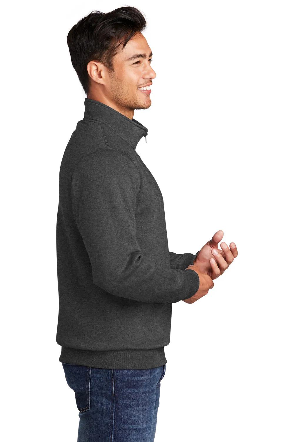 Port & Company Mens Core Fleece 1/4 Zip Sweatshirt - Heather Dark Grey  Buy the latest Clothing Port-Company