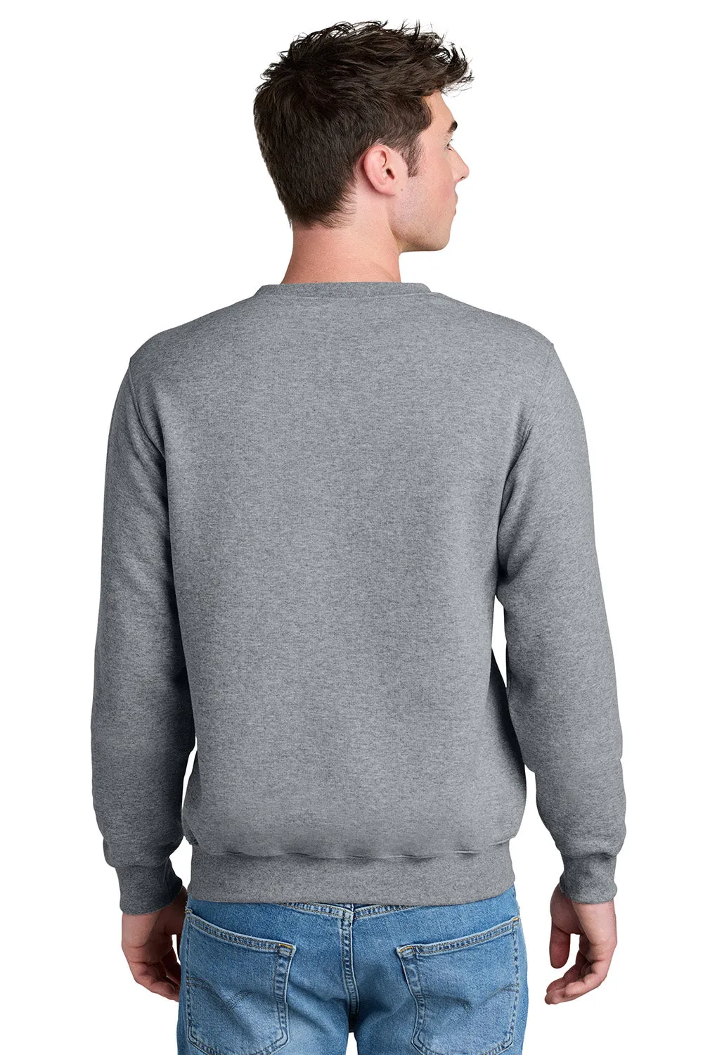 Port & Company Mens Core Fleece Crewneck Sweatshirt w/ Pouch Pocket - Heather Grey  Buy the latest Clothing Port-Company