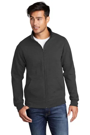 Port & Company Mens Core Fleece Full Zip Sweatshirt w/ Pockets - Heather Dark Grey  Buy the latest Clothing Port-Company