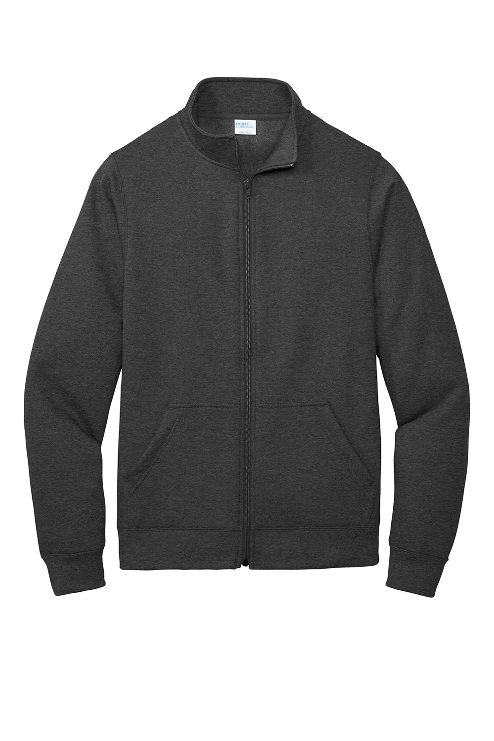 Port & Company Mens Core Fleece Full Zip Sweatshirt w/ Pockets - Heather Dark Grey  Buy the latest Clothing Port-Company