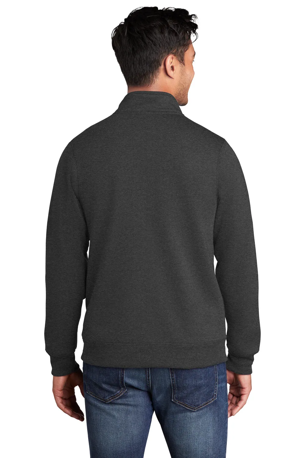 Port & Company Mens Core Fleece Full Zip Sweatshirt w/ Pockets - Heather Dark Grey  Buy the latest Clothing Port-Company