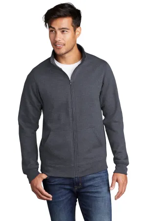 Port & Company Mens Core Fleece Full Zip Sweatshirt w/ Pockets - Heather Navy Blue  Buy the latest Clothing Port-Company