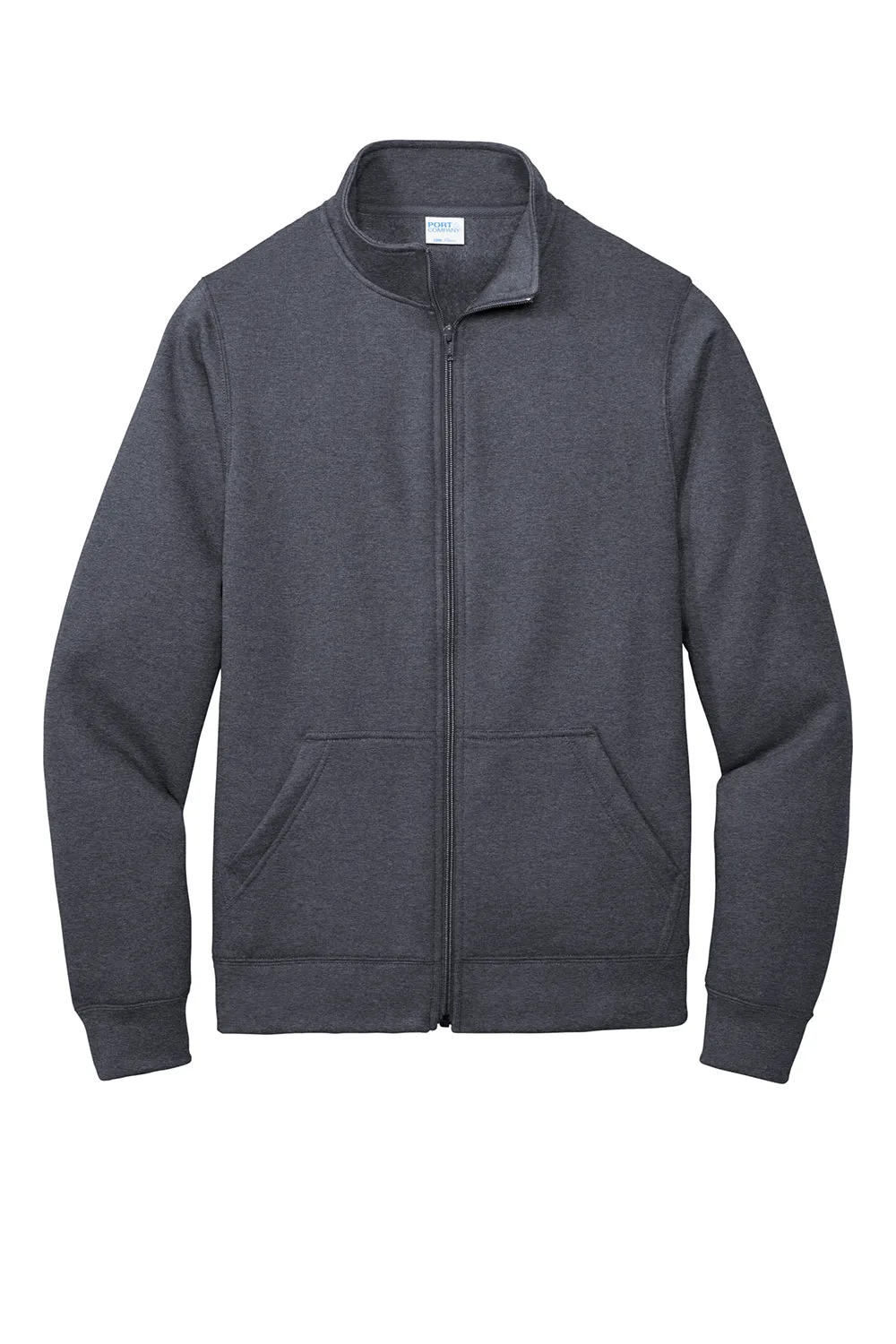 Port & Company Mens Core Fleece Full Zip Sweatshirt w/ Pockets - Heather Navy Blue  Buy the latest Clothing Port-Company