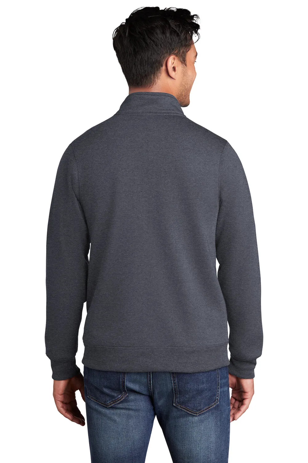 Port & Company Mens Core Fleece Full Zip Sweatshirt w/ Pockets - Heather Navy Blue  Buy the latest Clothing Port-Company