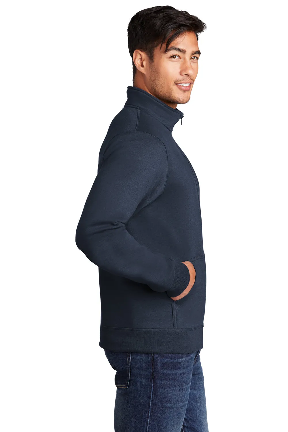 Port & Company Mens Core Fleece Full Zip Sweatshirt w/ Pockets - Navy Blue  Buy the latest Clothing Port-Company