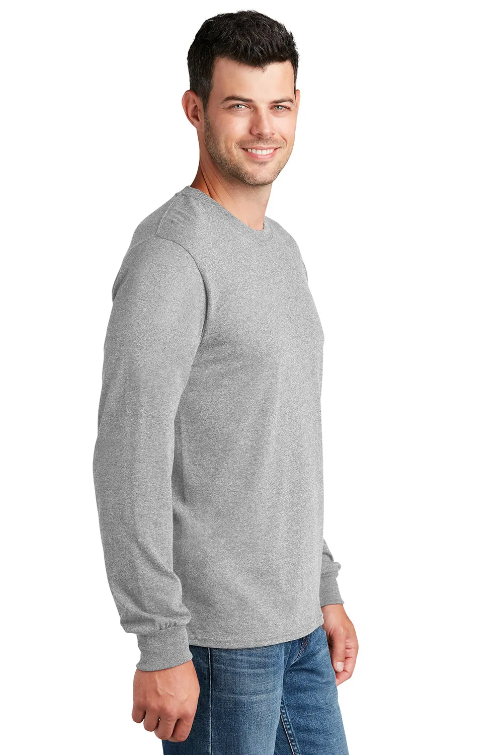 Port & Company Mens Core Long Sleeve Crewneck T-Shirt - Ash Grey  Buy the latest Clothing Port-Company