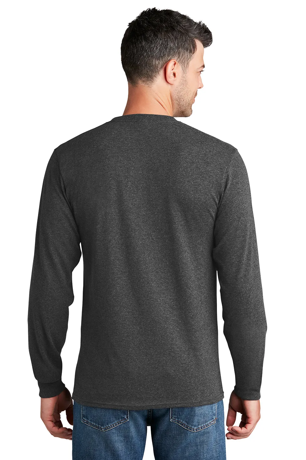 Port & Company Mens Core Long Sleeve Crewneck T-Shirt - Heather Dark Grey  Buy the latest Clothing Port-Company