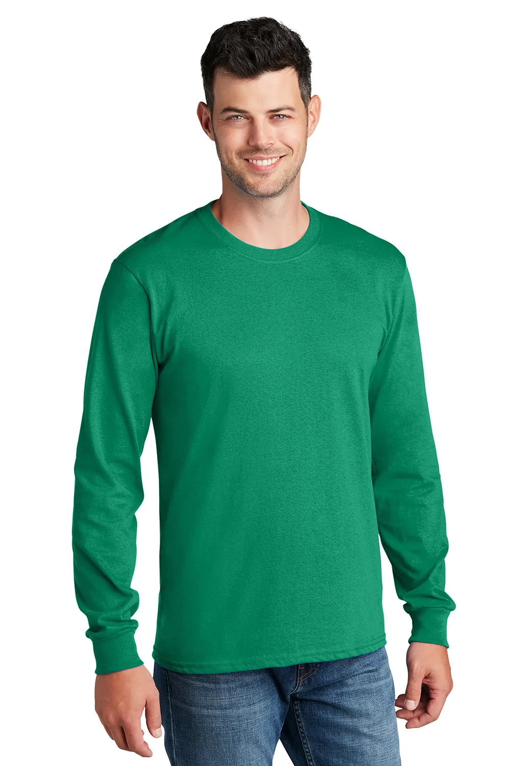 Port & Company Mens Core Long Sleeve Crewneck T-Shirt - Kelly Green  Buy the latest Clothing Port-Company