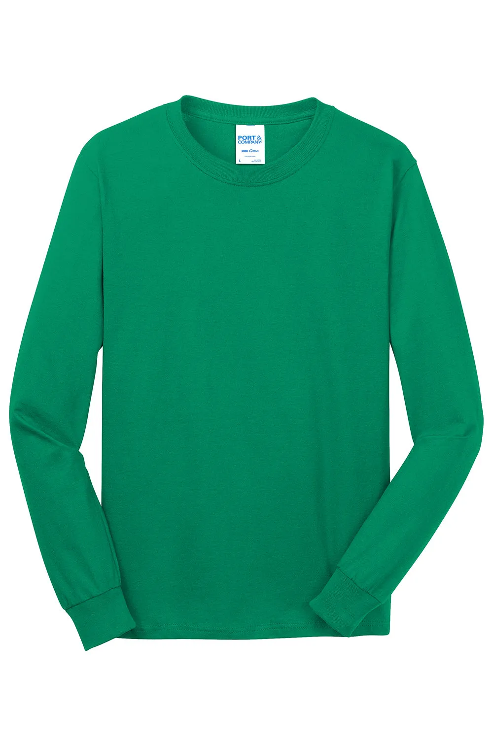 Port & Company Mens Core Long Sleeve Crewneck T-Shirt - Kelly Green  Buy the latest Clothing Port-Company