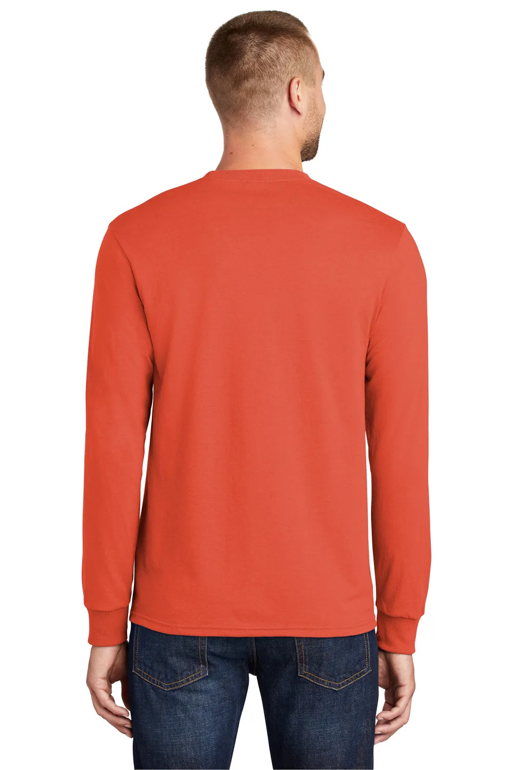 Port & Company Mens Core Long Sleeve Crewneck T-Shirt - Orange  Buy the latest Clothing Port-Company