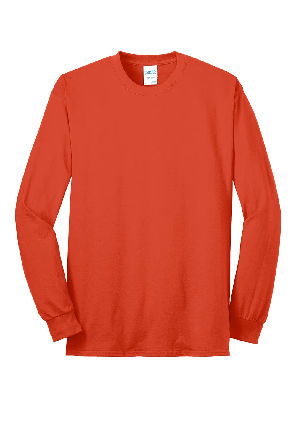 Port & Company Mens Core Long Sleeve Crewneck T-Shirt - Orange  Buy the latest Clothing Port-Company