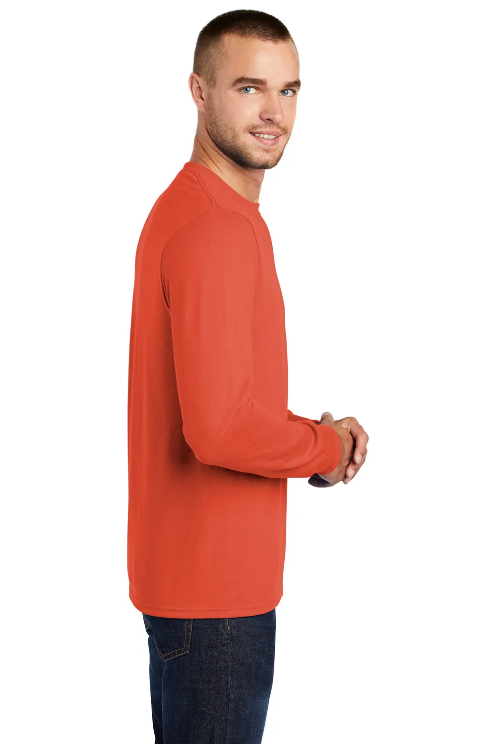 Port & Company Mens Core Long Sleeve Crewneck T-Shirt - Orange  Buy the latest Clothing Port-Company