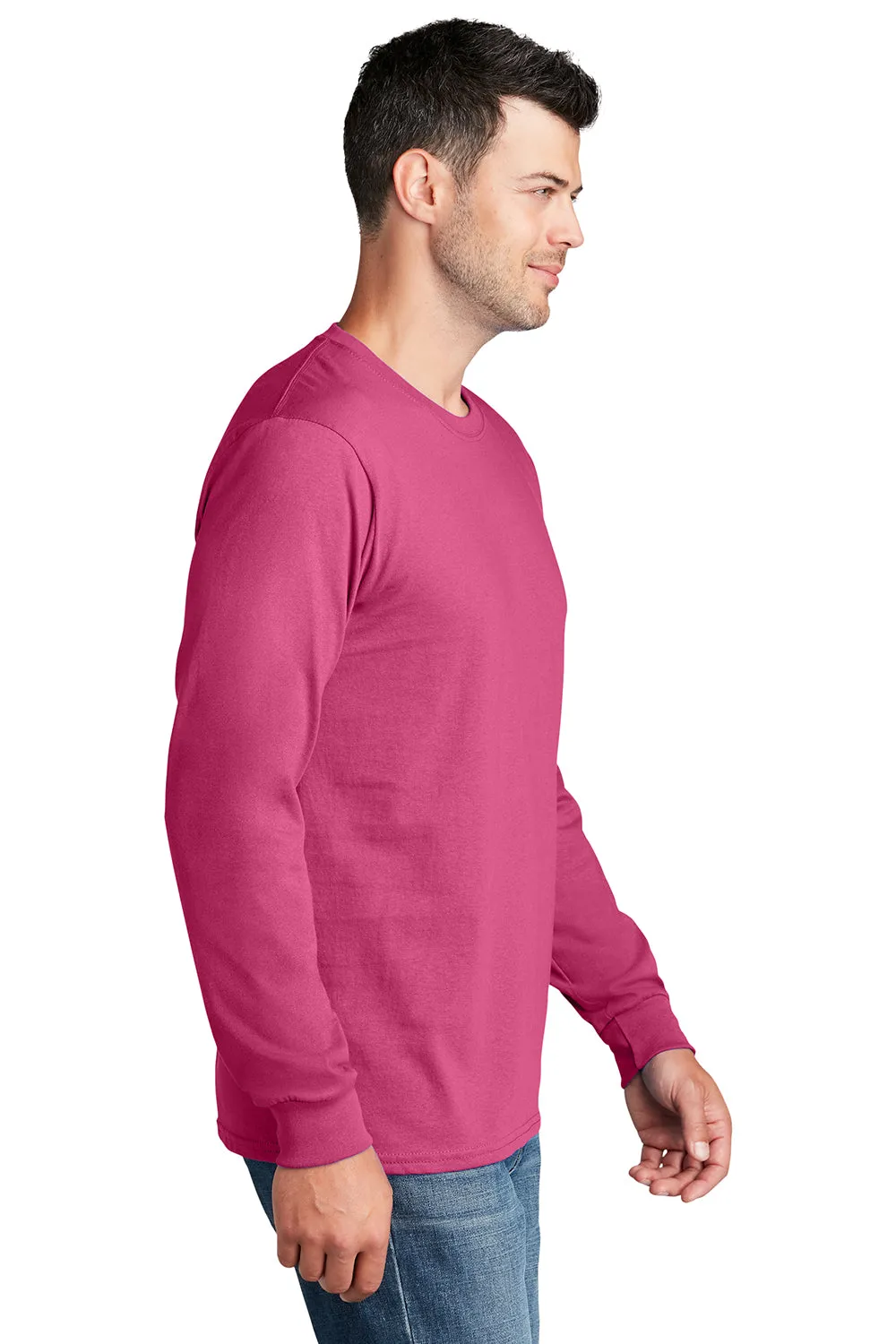 Port & Company Mens Core Long Sleeve Crewneck T-Shirt - Sangria Pink  Buy the latest Clothing Port-Company