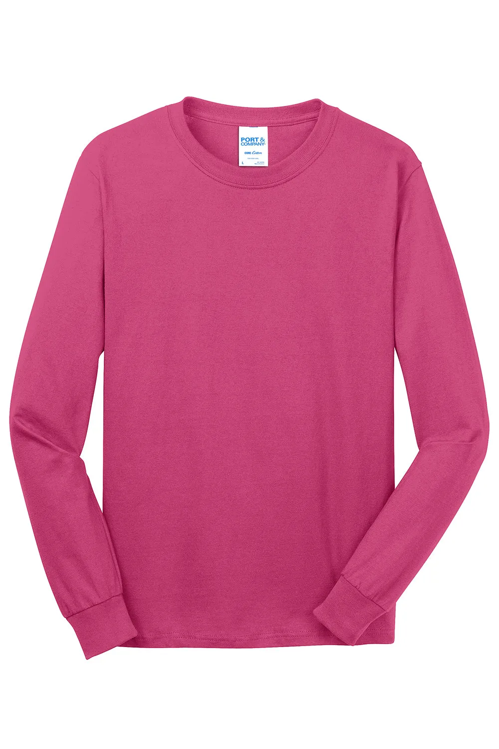 Port & Company Mens Core Long Sleeve Crewneck T-Shirt - Sangria Pink  Buy the latest Clothing Port-Company