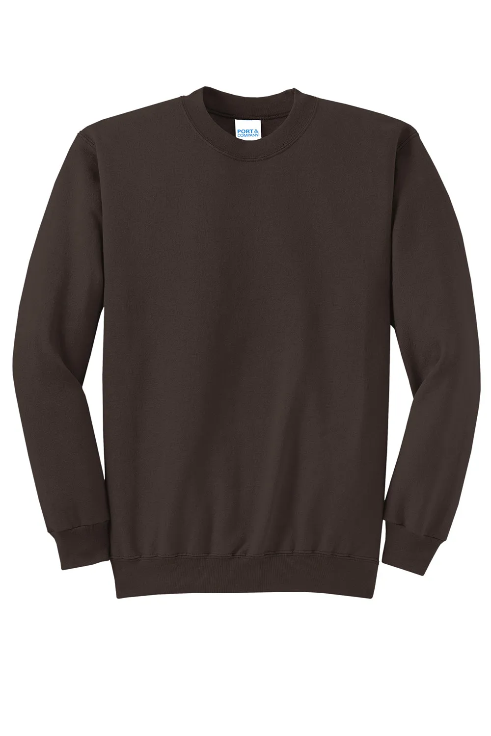 Port & Company Mens Core Pill Resistant Fleece Crewneck Sweatshirt - Dark Chocolate Brown  Buy the latest Clothing Port-Company