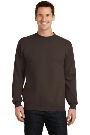 Port & Company Mens Core Pill Resistant Fleece Crewneck Sweatshirt - Dark Chocolate Brown  Buy the latest Clothing Port-Company