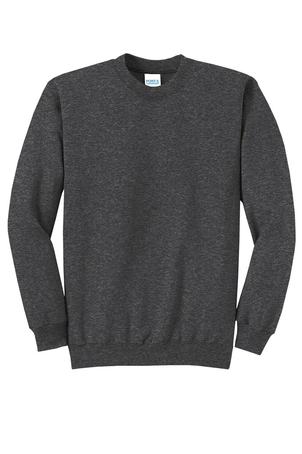 Port & Company Mens Core Pill Resistant Fleece Crewneck Sweatshirt - Heather Dark Grey  Buy the latest Clothing Port-Company