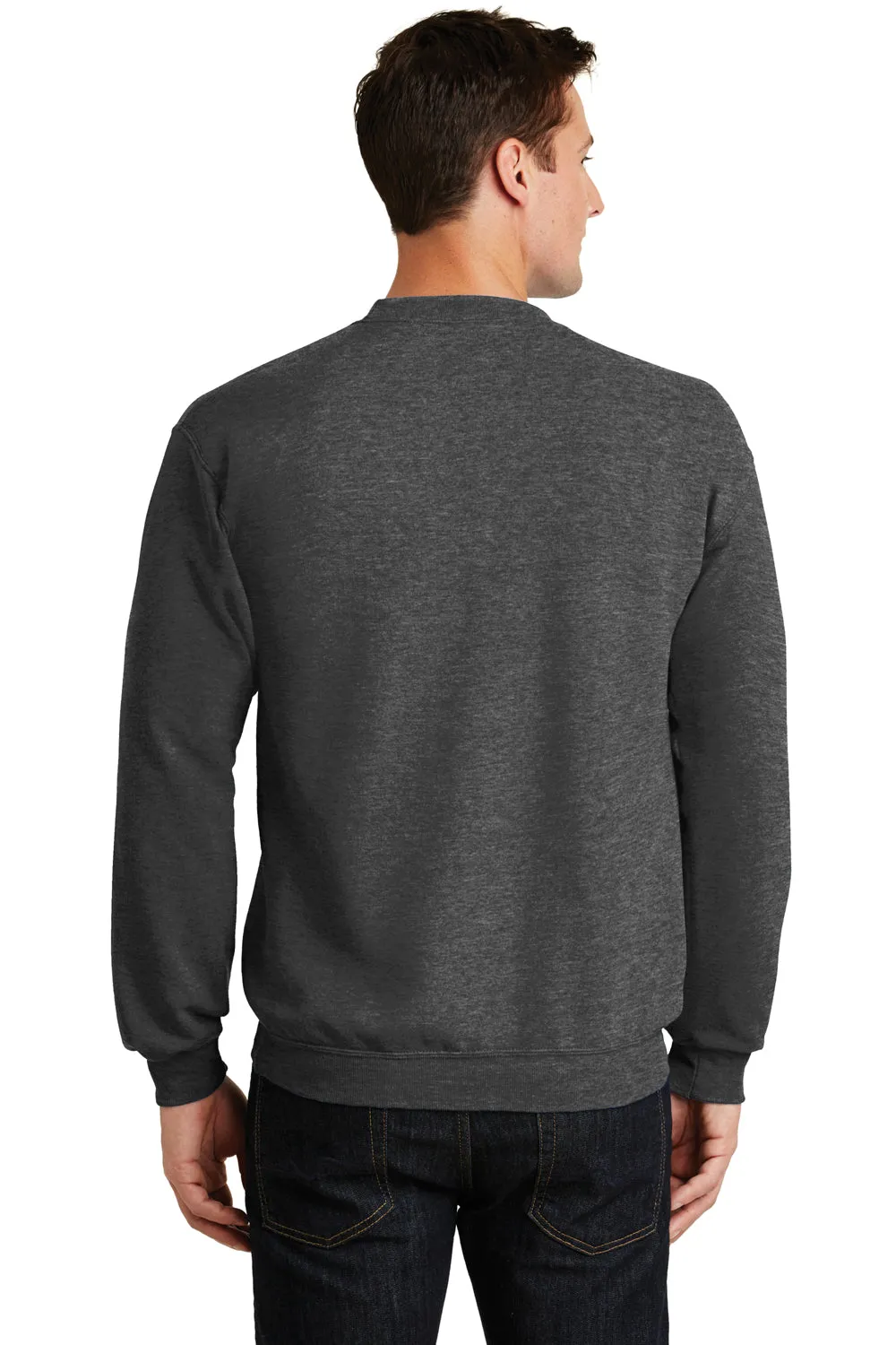 Port & Company Mens Core Pill Resistant Fleece Crewneck Sweatshirt - Heather Dark Grey  Buy the latest Clothing Port-Company