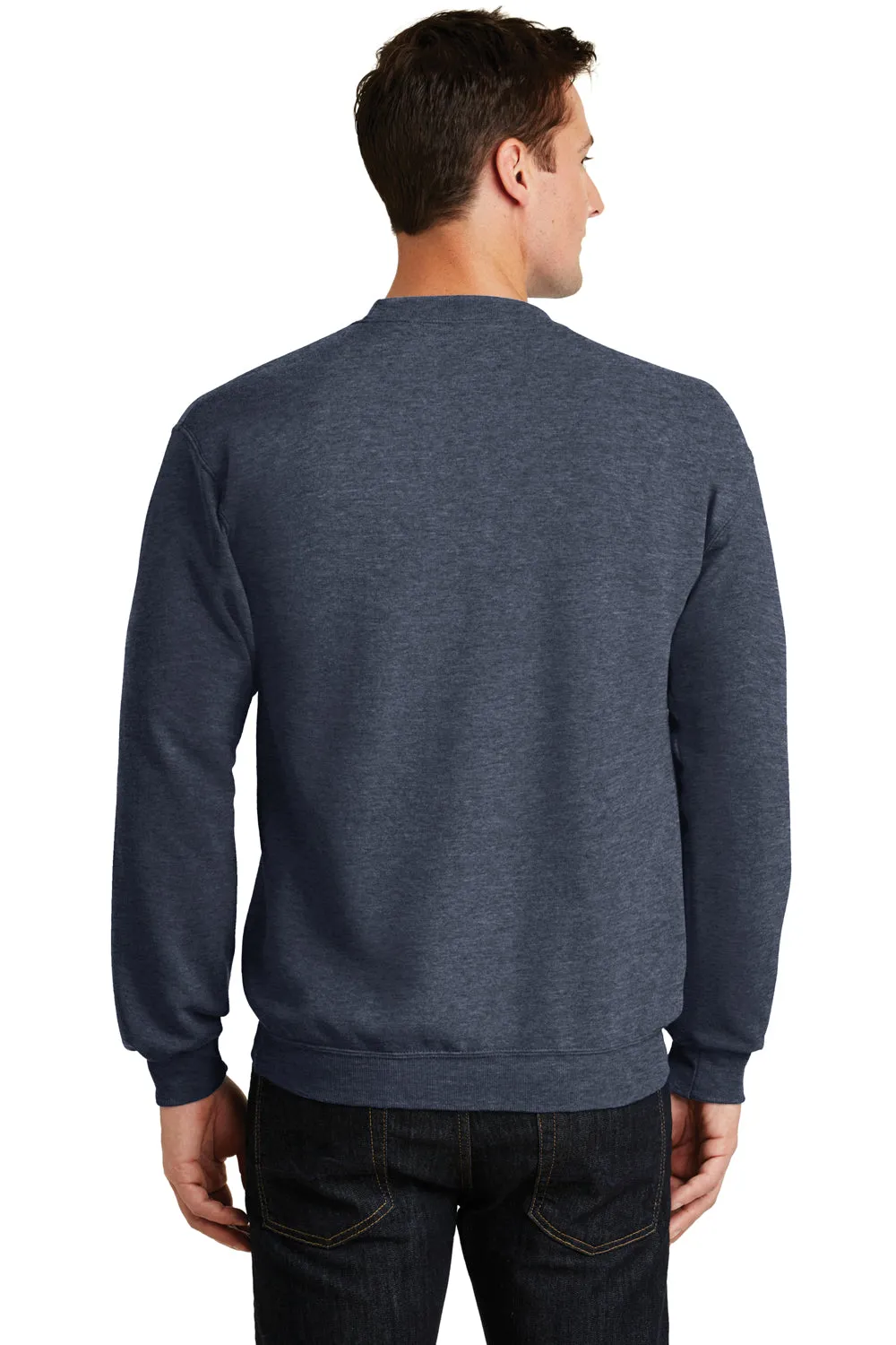 Port & Company Mens Core Pill Resistant Fleece Crewneck Sweatshirt - Heather Navy Blue  Buy the latest Clothing Port-Company