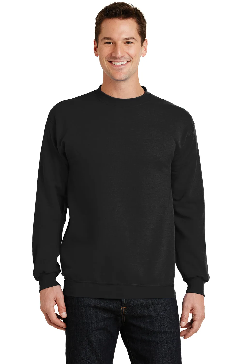 Port & Company Mens Core Pill Resistant Fleece Crewneck Sweatshirt - Jet Black  Buy the latest Clothing Port-Company