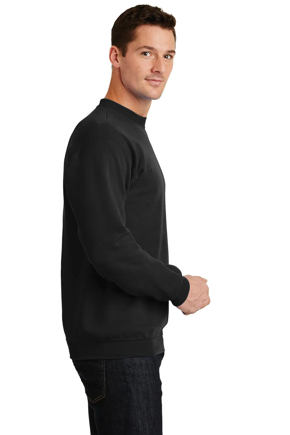 Port & Company Mens Core Pill Resistant Fleece Crewneck Sweatshirt - Jet Black  Buy the latest Clothing Port-Company