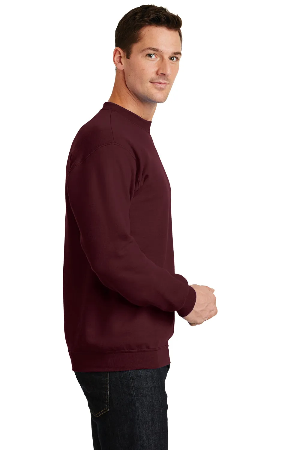 Port & Company Mens Core Pill Resistant Fleece Crewneck Sweatshirt - Maroon  Buy the latest Clothing Port-Company