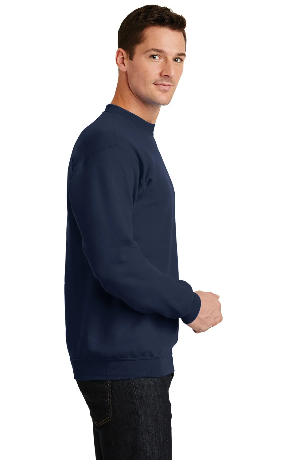 Port & Company Mens Core Pill Resistant Fleece Crewneck Sweatshirt - Navy Blue  Buy the latest Clothing Port-Company