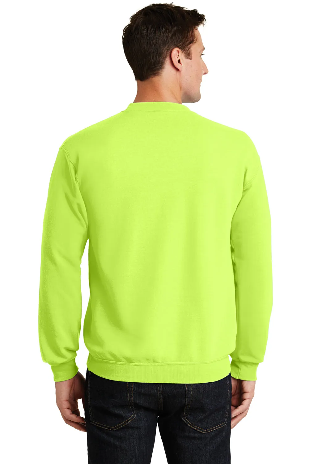 Port & Company Mens Core Pill Resistant Fleece Crewneck Sweatshirt - Neon Yellow  Buy the latest Clothing Port-Company