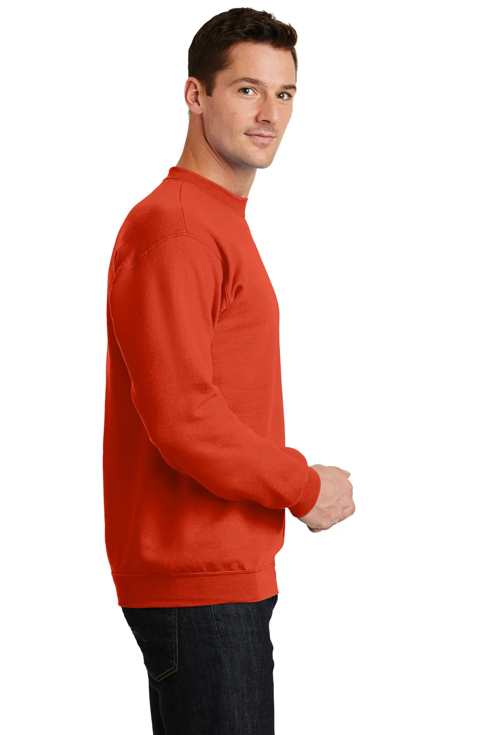 Port & Company Mens Core Pill Resistant Fleece Crewneck Sweatshirt - Orange  Buy the latest Clothing Port-Company