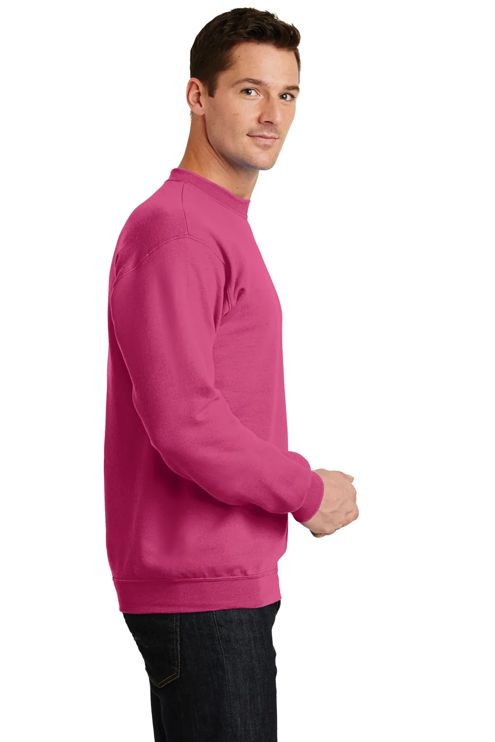 Port & Company Mens Core Pill Resistant Fleece Crewneck Sweatshirt - Sangria Pink  Buy the latest Clothing Port-Company