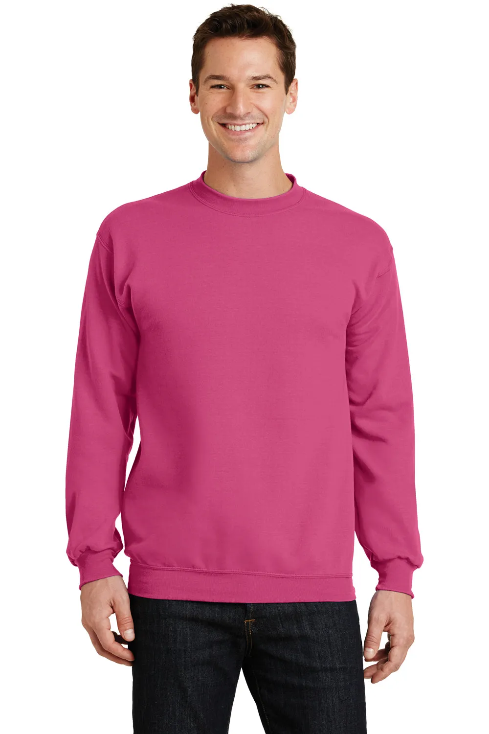 Port & Company Mens Core Pill Resistant Fleece Crewneck Sweatshirt - Sangria Pink  Buy the latest Clothing Port-Company
