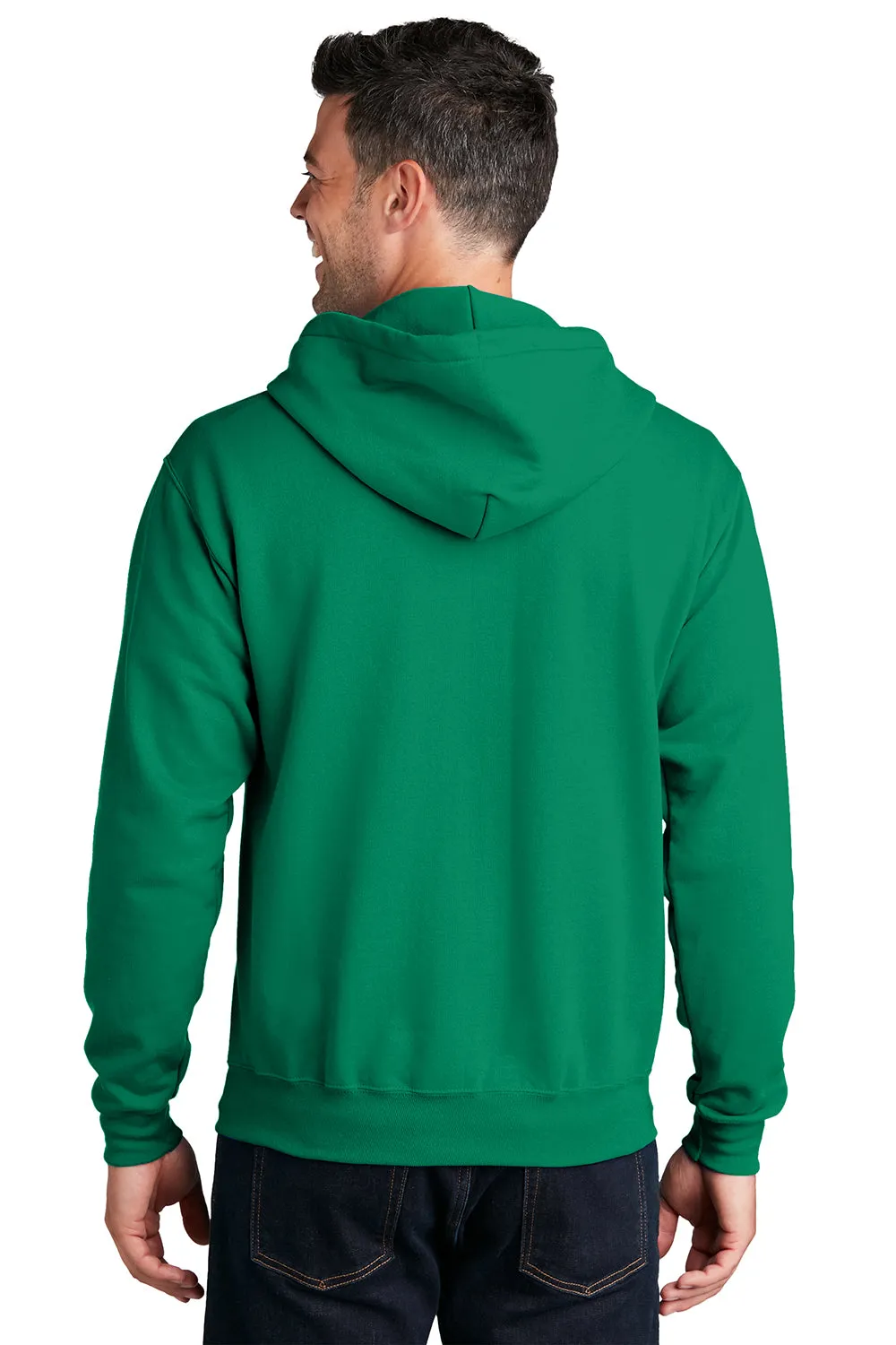 Port & Company Mens Core Pill Resistant Fleece Full Zip Hooded Sweatshirt Hoodie w/ Pockets - Kelly Green  Buy the latest Clothing Port-Company