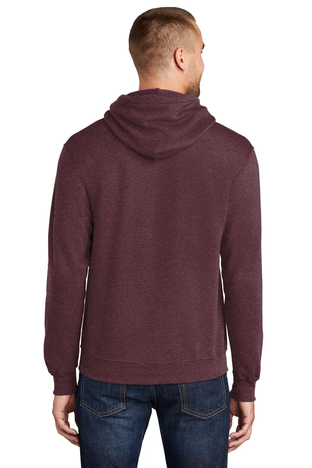 Port & Company Mens Core Pill Resistant Fleece Hooded Sweatshirt Hoodie w/ Pouch Pocket - Heather Athletic Maroon  Buy the latest Clothing Port-Company