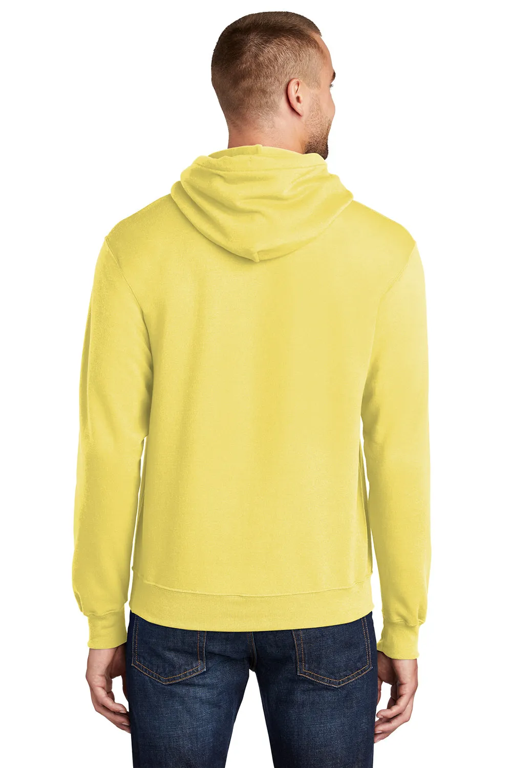 Port & Company Mens Core Pill Resistant Fleece Hooded Sweatshirt Hoodie w/ Pouch Pocket - Yellow  Buy the latest Clothing Port-Company