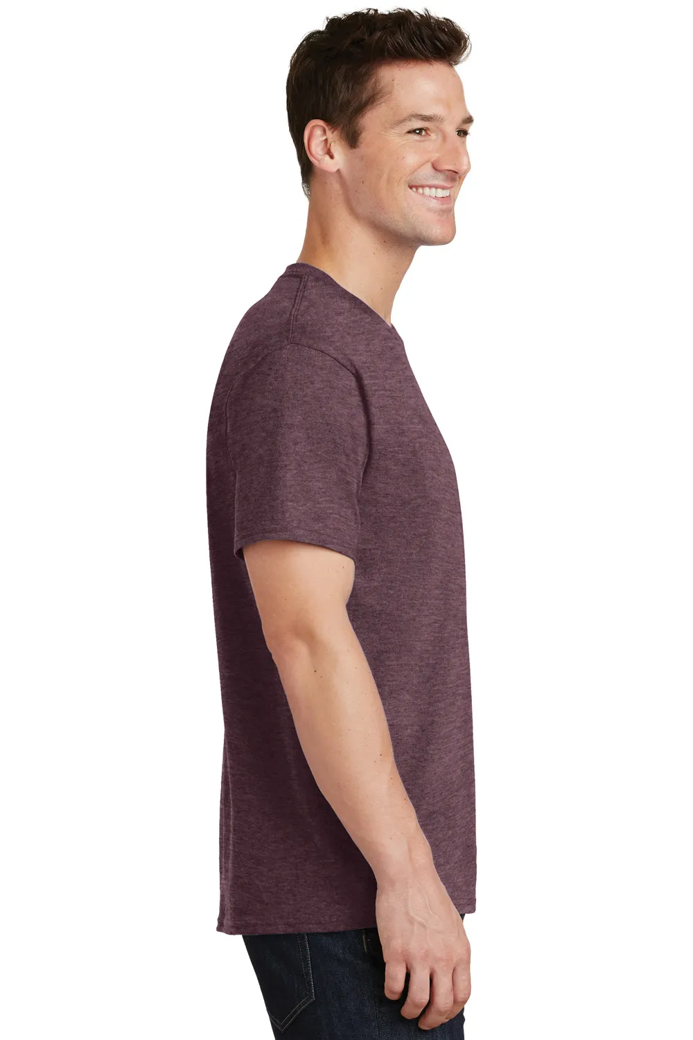 Port & Company Mens Core Short Sleeve Crewneck T-Shirt - Heather Athletic Maroon  Buy the latest Clothing Port-Company