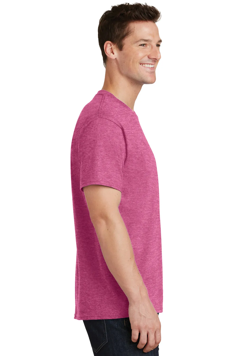 Port & Company Mens Core Short Sleeve Crewneck T-Shirt - Heather Sangria Pink  Buy the latest Clothing Port-Company