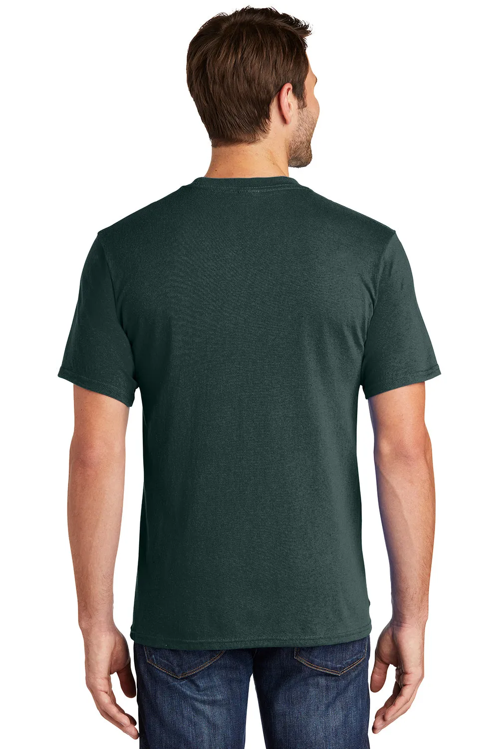 Port & Company Mens Core Short Sleeve Crewneck T-Shirt w/ Pocket - Dark Green  Buy the latest Clothing Port-Company
