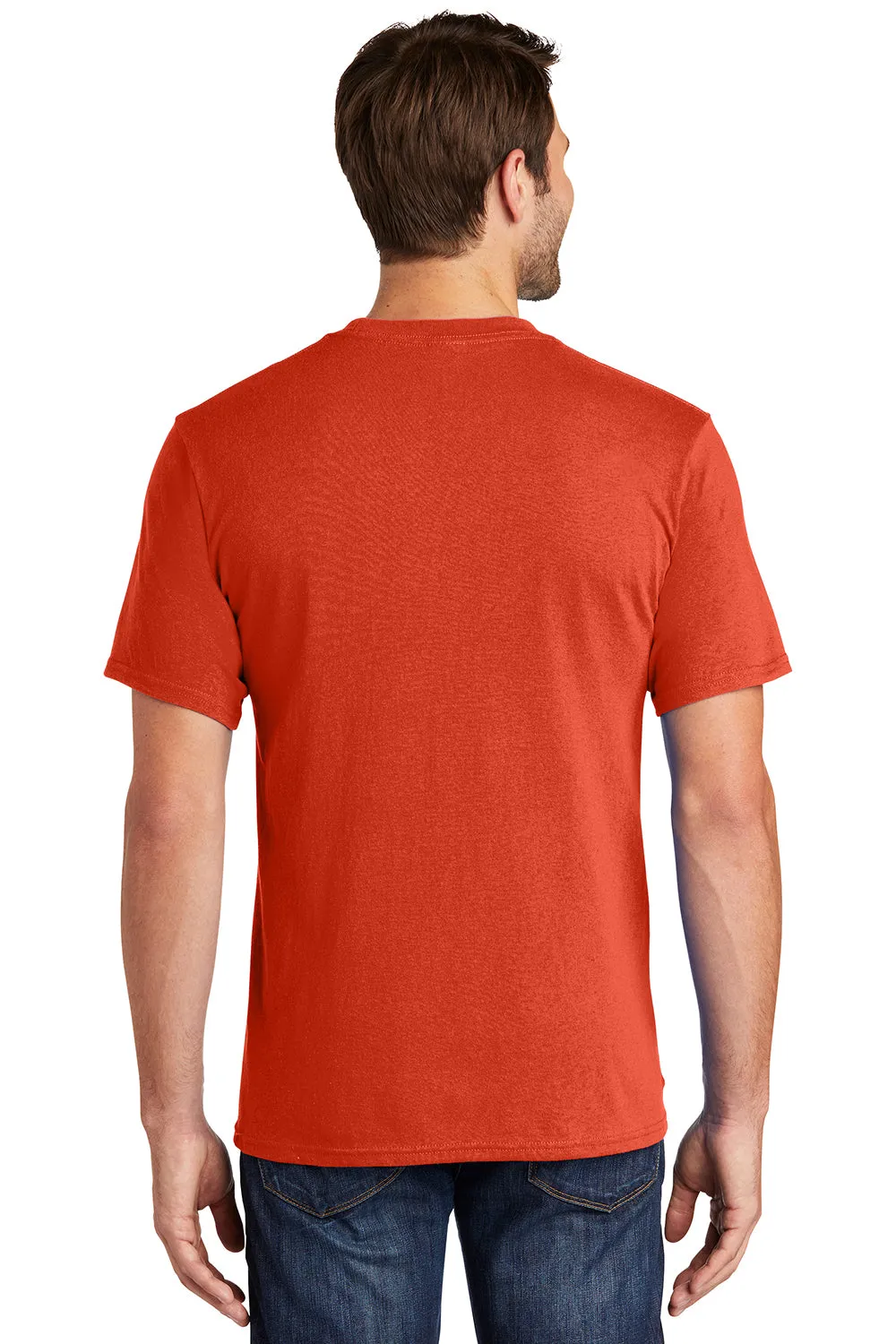 Port & Company Mens Core Short Sleeve Crewneck T-Shirt w/ Pocket - Orange  Buy the latest Clothing Port-Company