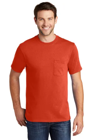Port & Company Mens Core Short Sleeve Crewneck T-Shirt w/ Pocket - Orange  Buy the latest Clothing Port-Company