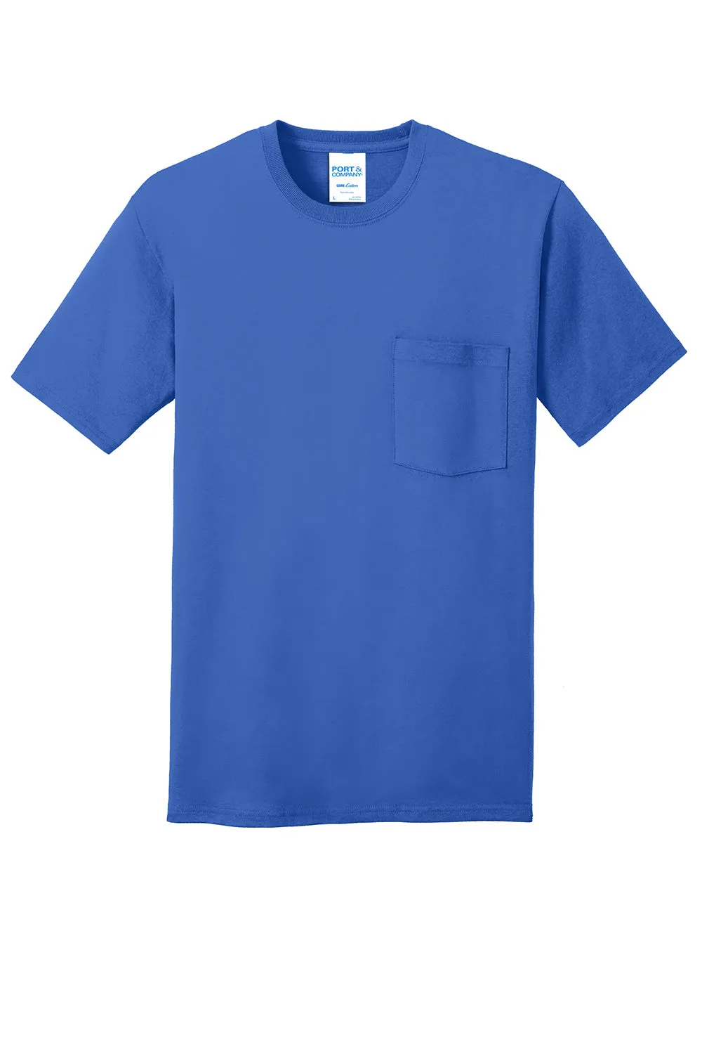 Port & Company Mens Core Short Sleeve Crewneck T-Shirt w/ Pocket - Royal Blue  Buy the latest Clothing Port-Company
