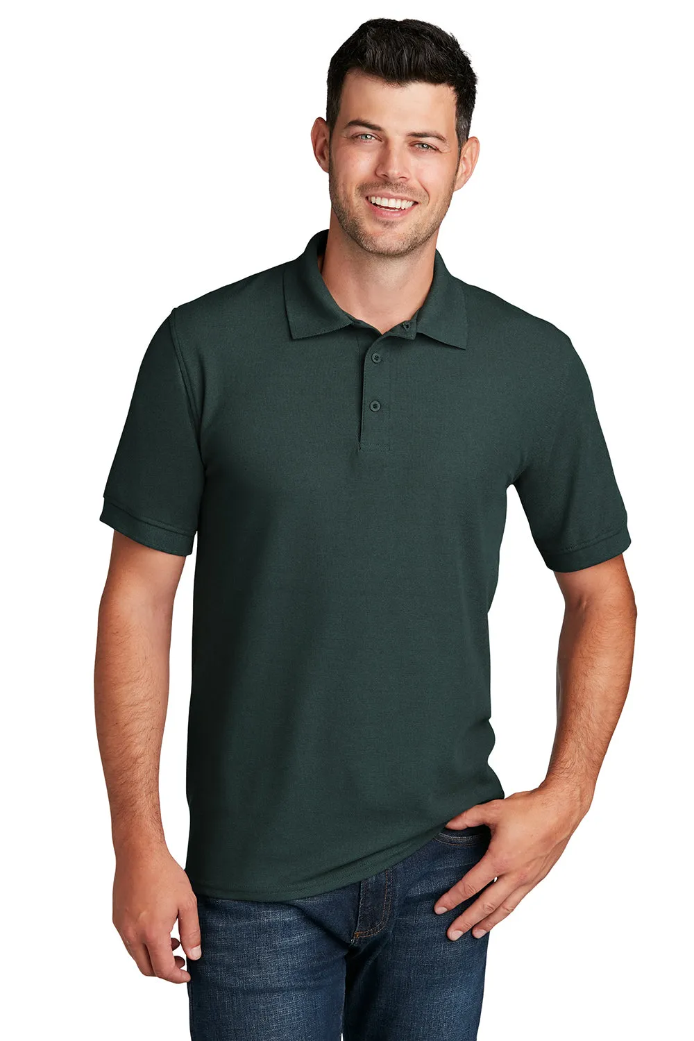 Port & Company Mens Core Stain Resistant Short Sleeve Polo Shirt - Dark Green  Buy the latest Clothing Port-Company